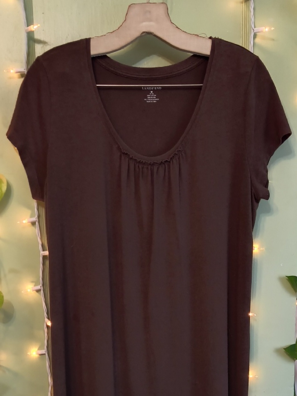 Women's 🆓 Lands' End Brown Capsleeve T-shirt Dress M
